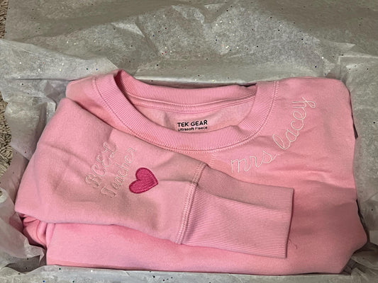 Custom Embroidered Teacher Sweatshirt
