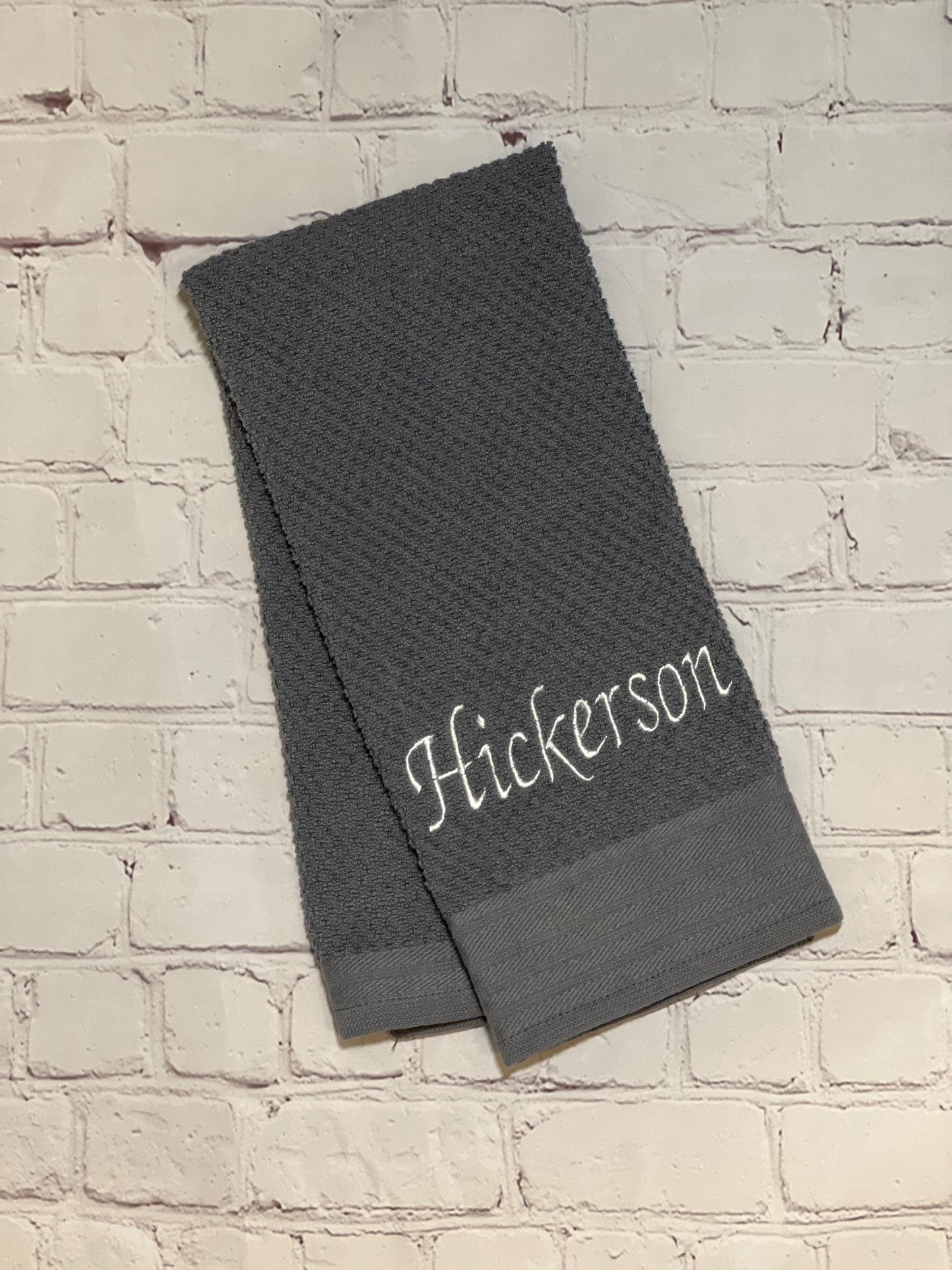 Personalized Embroidered Solid Kitchen Towel