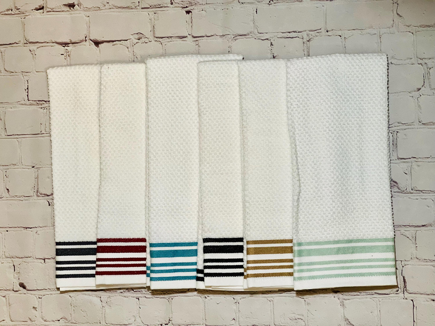 Personalized Embroidered Striped Kitchen Towel
