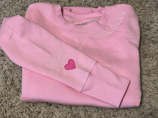 Custom Embroidered Teacher Sweatshirt