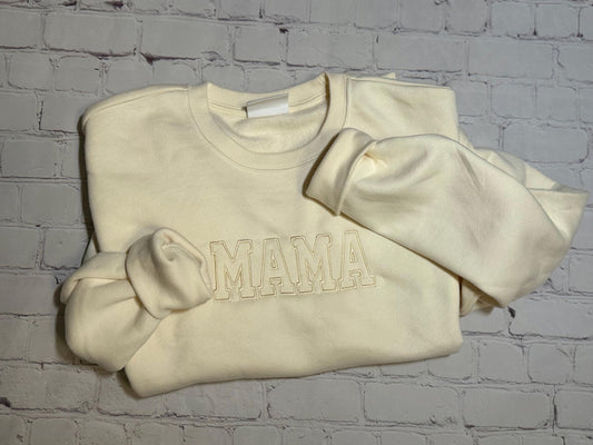 Classic Embroidered Mama Sweatshirt with Custom Sleeve